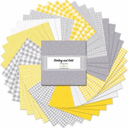 Sterling &amp; Gold 5" Squares 42pcs