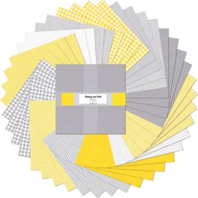 Sterling &amp; Gold 10" Squares 42pcs