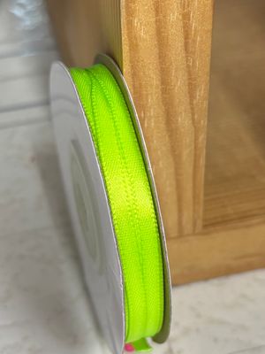 Neon Green 1/8" Double Faced Satin Ribbon