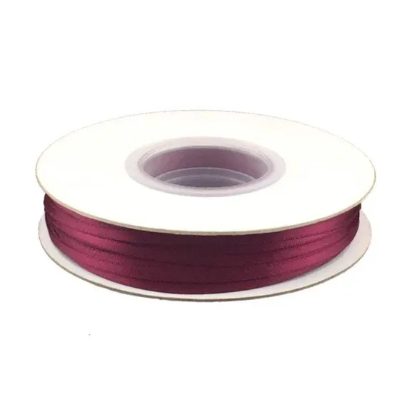 Burgandy 1/8" Double Faced Satin Ribbon