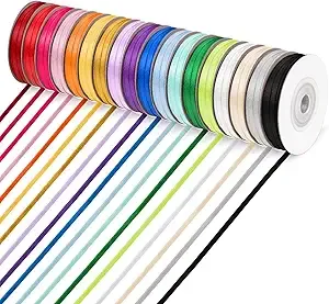 Grey 1/8" Double Faced Satin Ribbon