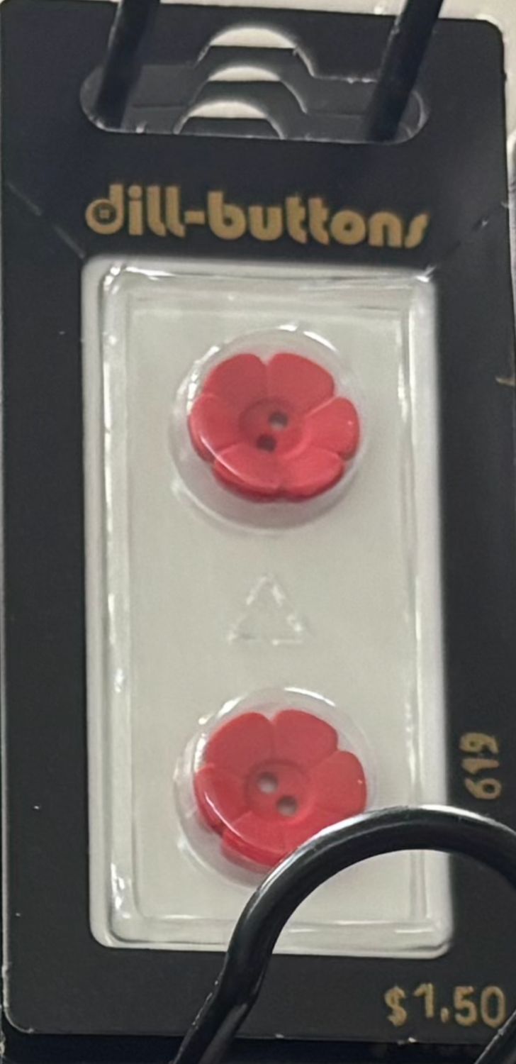 polyamide button red 619
