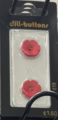 polyamide button red 619