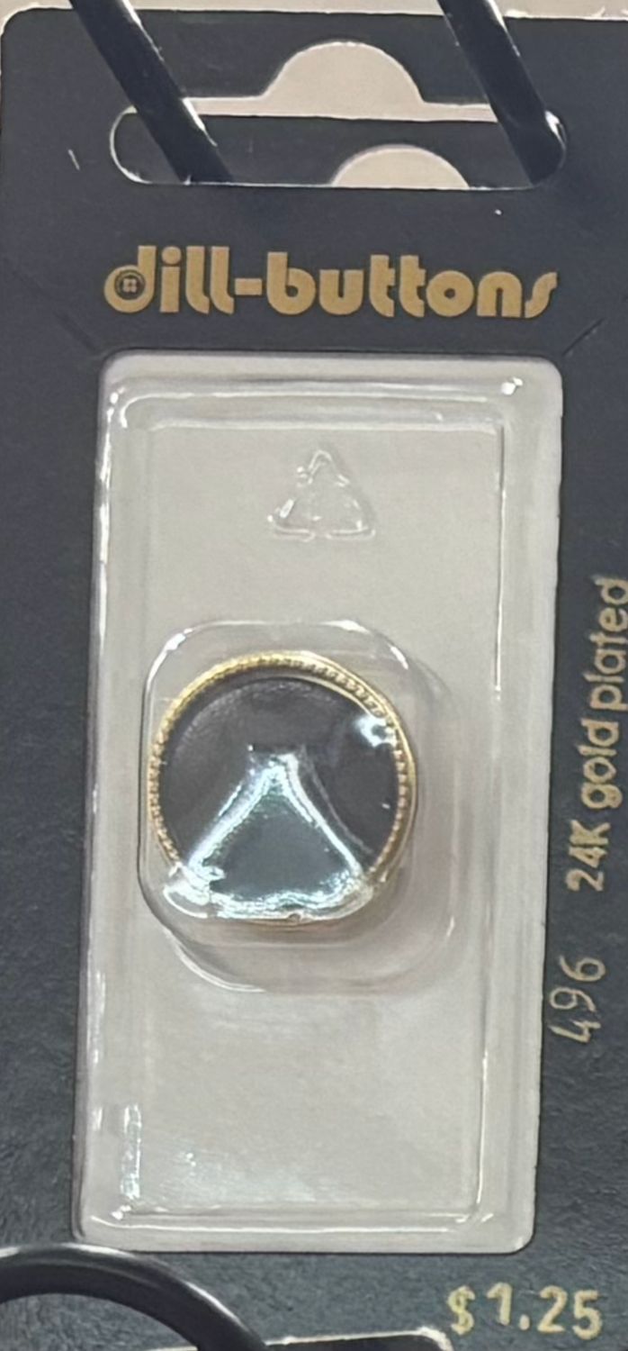 ABS pearl imitation button black 496