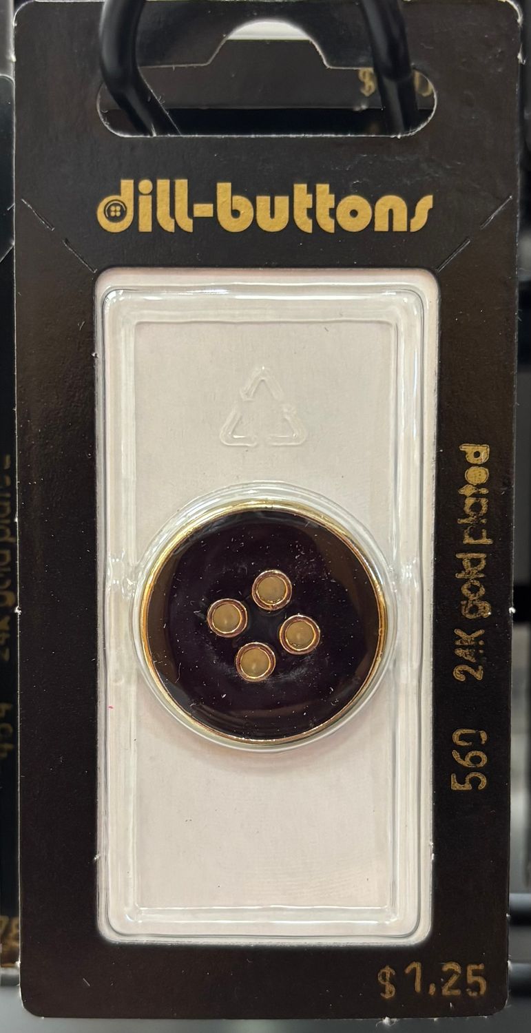 full metal enamelled button black 560