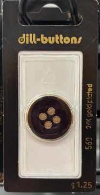 full metal enamelled button black 560
