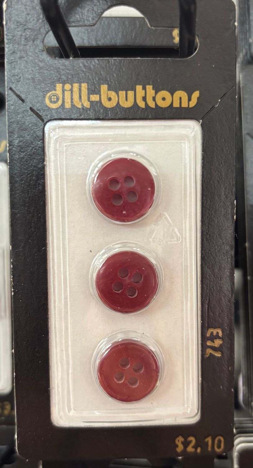 Polyester Button Burgundy 743