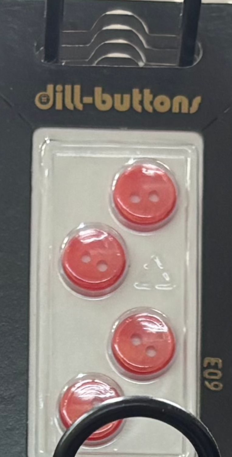 polyester button red 603