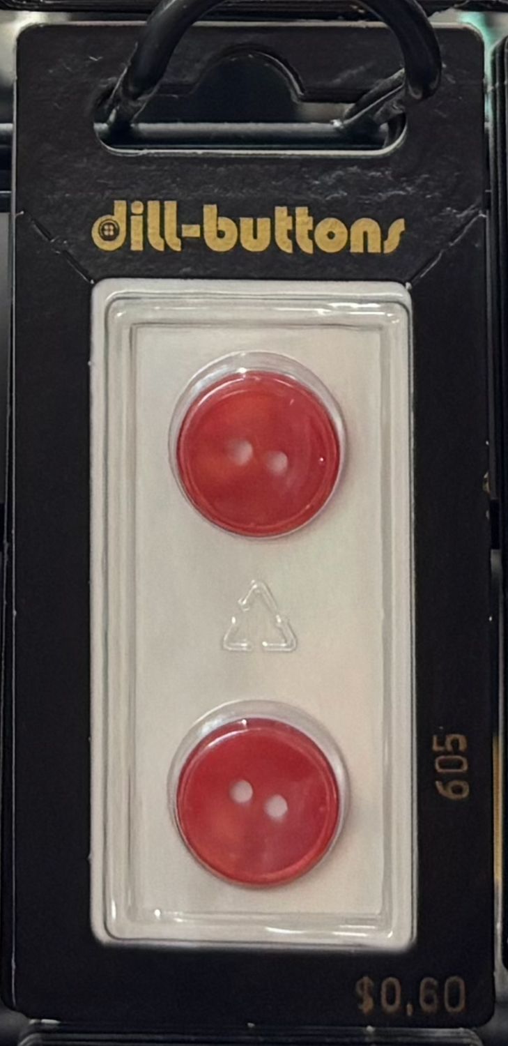 polyester button red 605