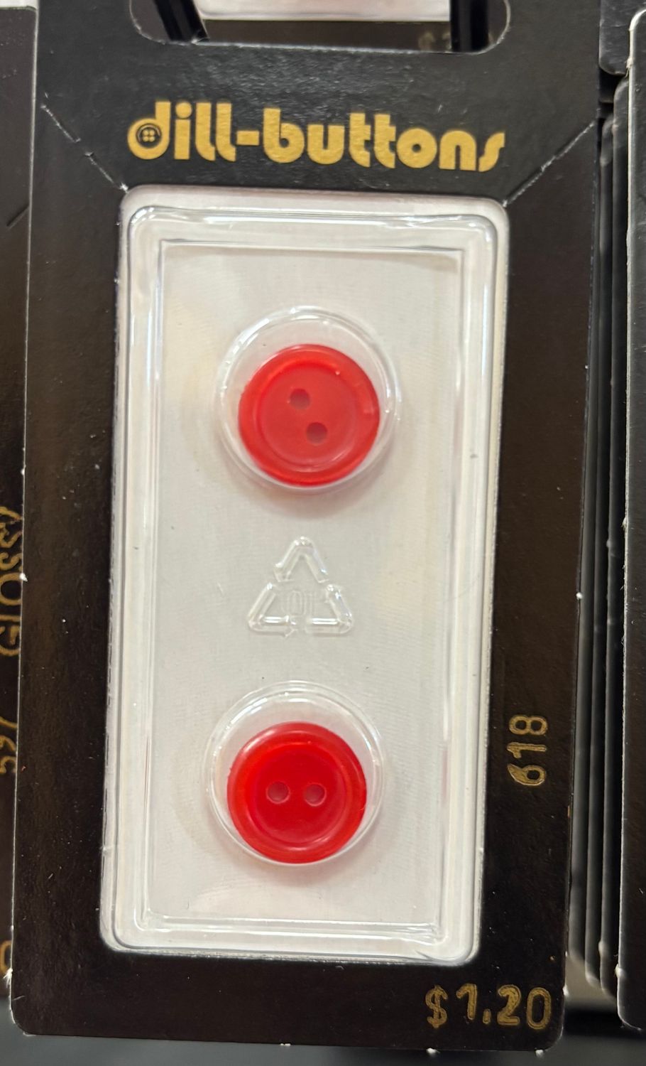 polyester button red 618