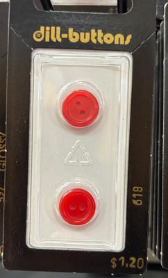 polyester button red 618