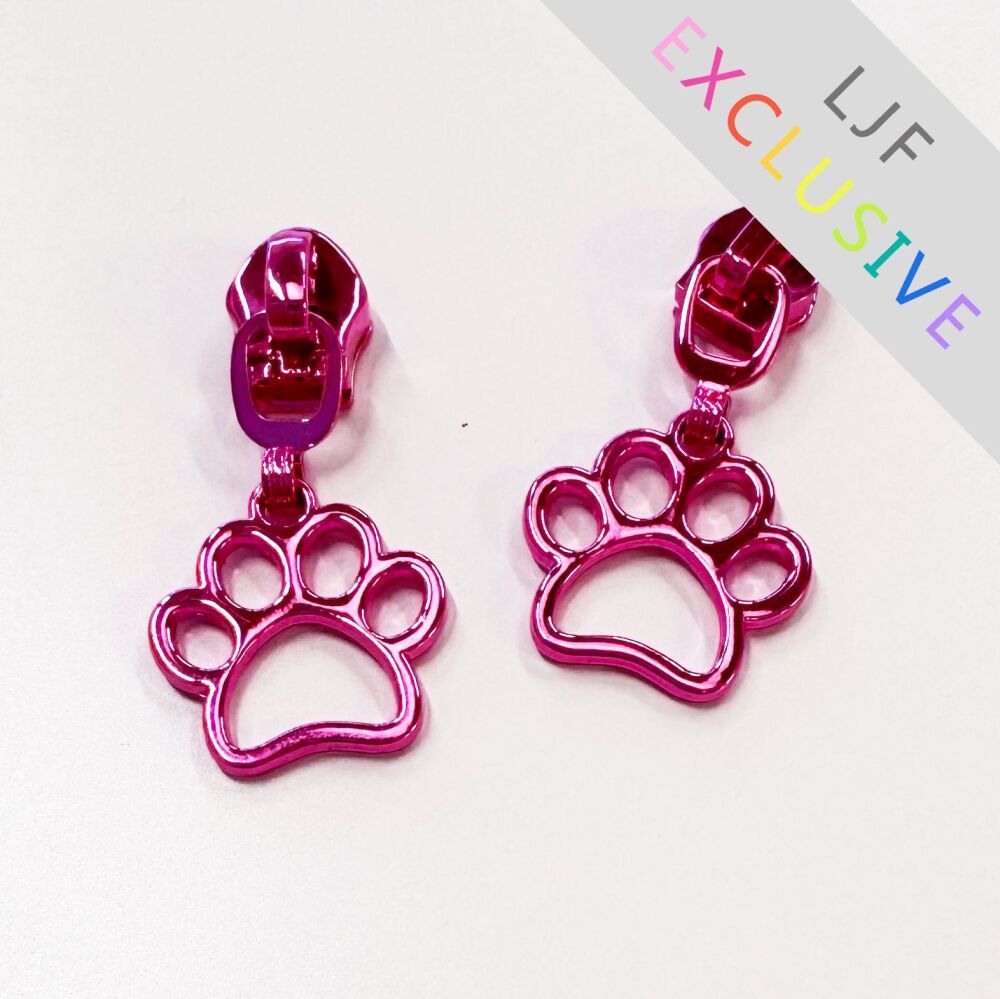 Pink Paw Print Zipper Pulls