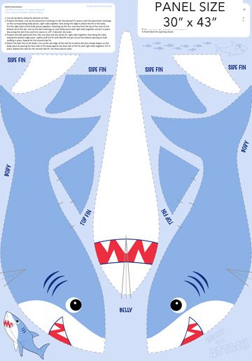 Minky Shark Attack Panel