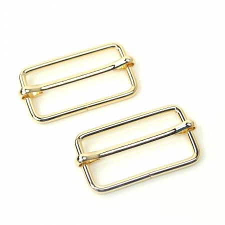 Two Sliders Buckles 1 1/2" Gold