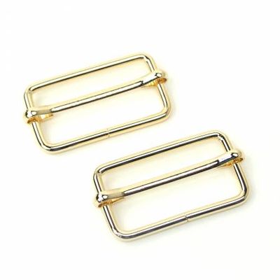Two Sliders Buckles 1 1/2" Gold