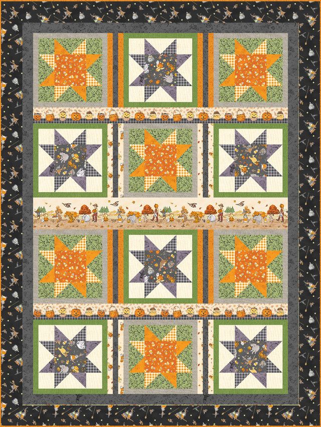 Haunted Acre Wood Trick or Treat Quilt Kit 60x80"