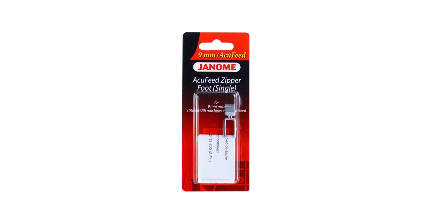 Acufeed Zipper Foot Single 9mm