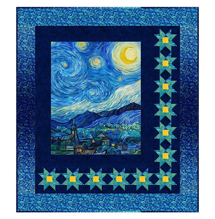 Stars at Midnight Quilt Kit 62x70"