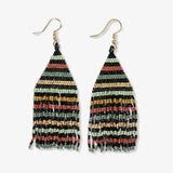 lexie horizontal beaded green rust earring