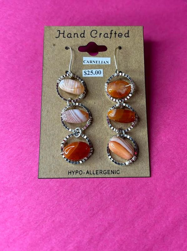 Carnelian stone earrings