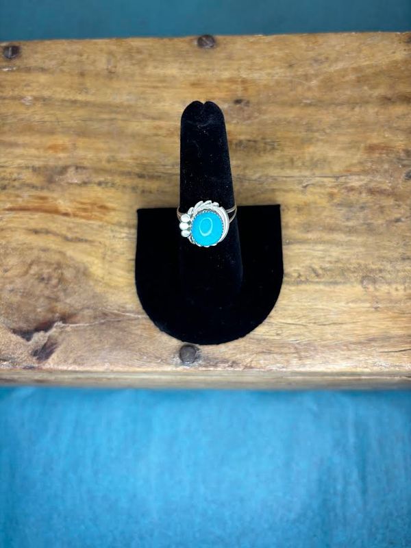 3 Dot Rope Rim Ring- Turquoise