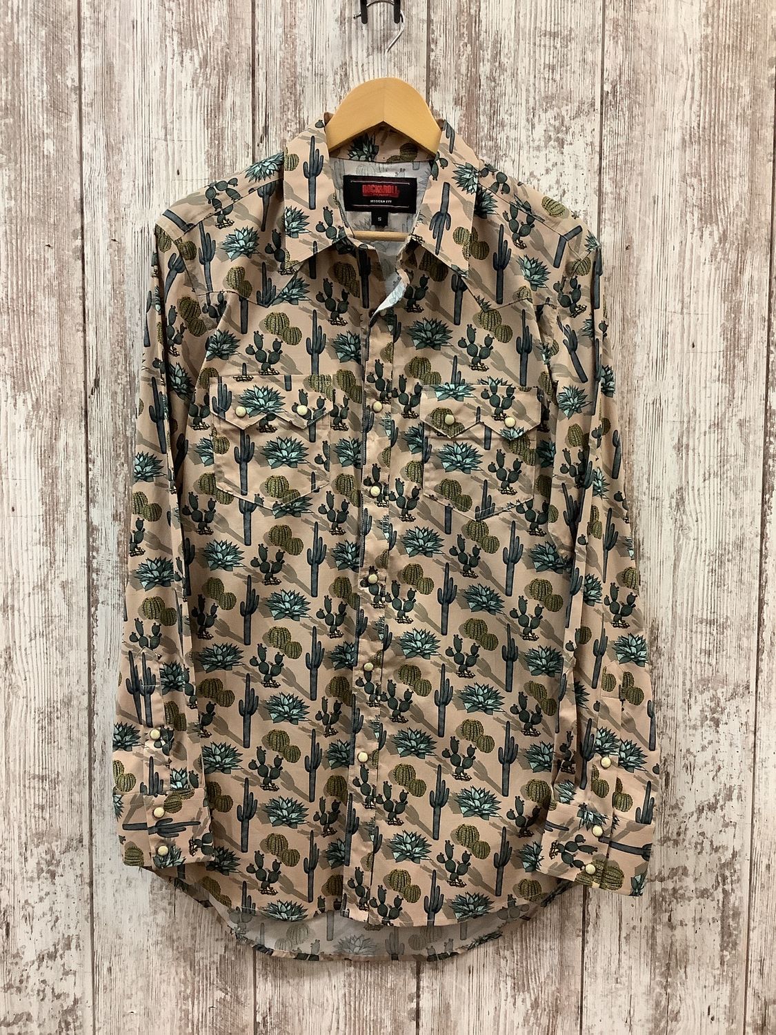 Rock &amp; Roll Dale Brisby Cactus Tan LS Snap