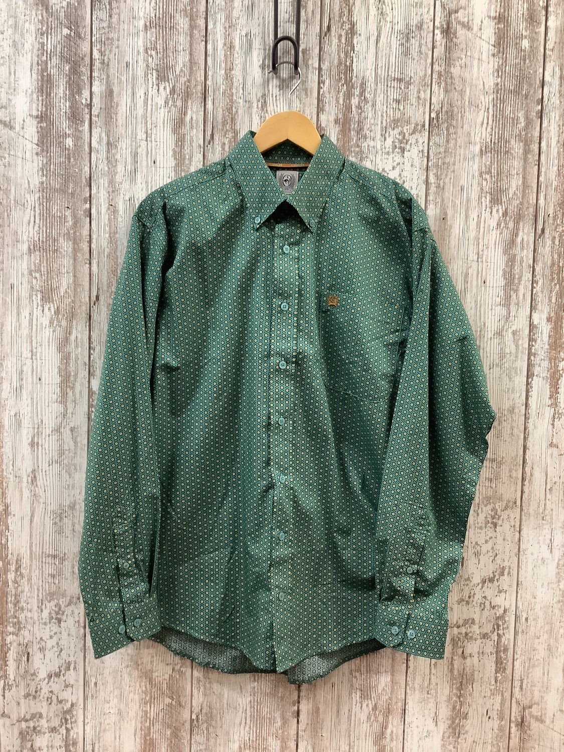 Cinch Jade &amp; Gold Floral Long Sleeve Button