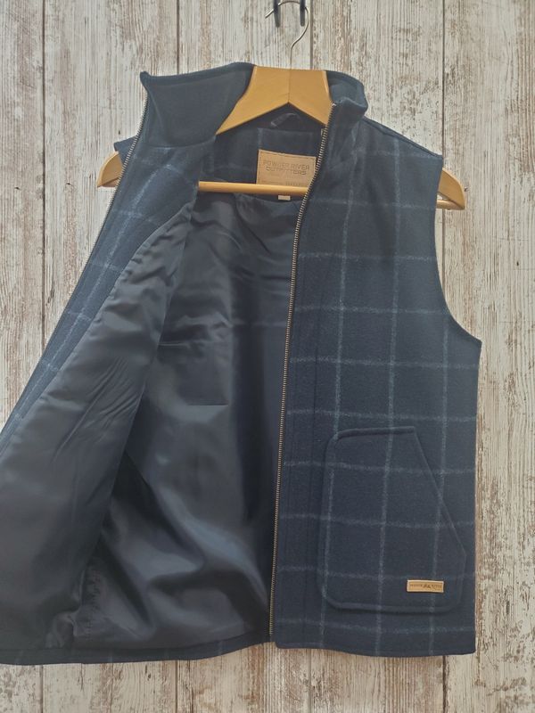 Powder River Indigo Plaid Wool Vest
