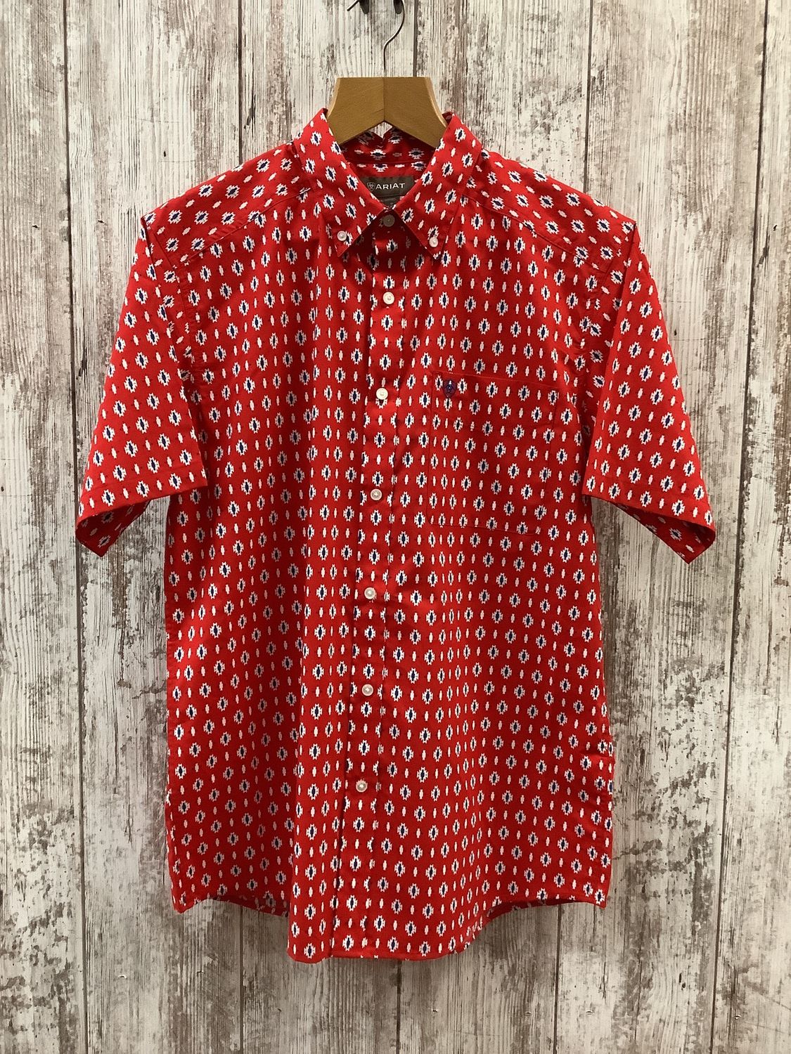 Ariat Decker Classic Fit Beacon Red SS Button