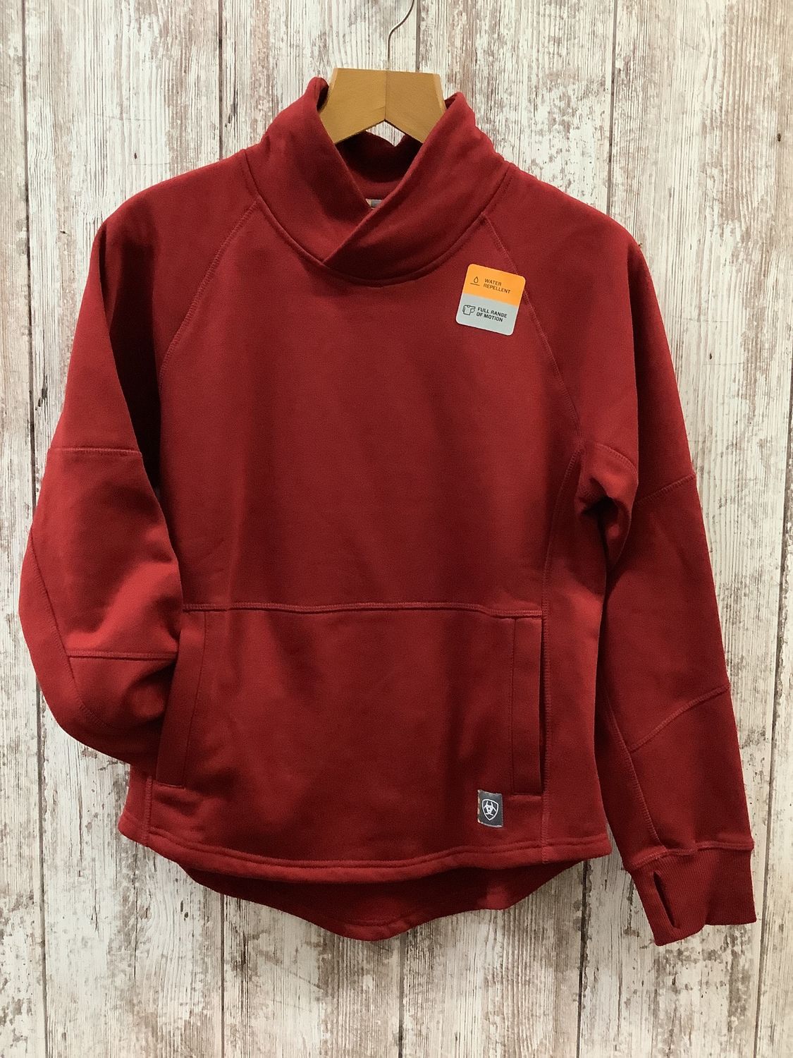 Ariat Rebar Work Oversized Funnel Sweatshirt Red Dahlia