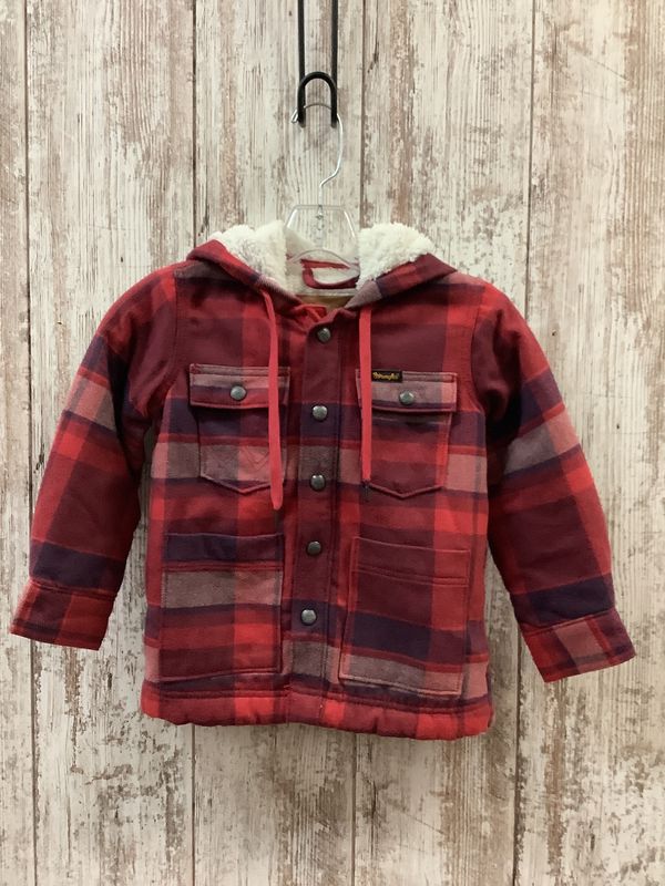 Boys Wrangler Flannel Hooded Shirt Jacket