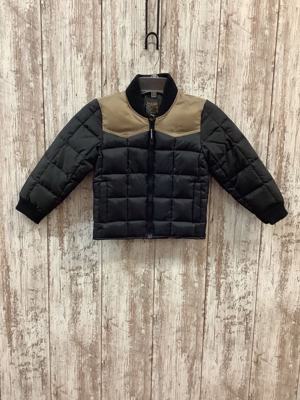 Roper Boy&#39;s Poly-Filled Blk/Tan Jacket