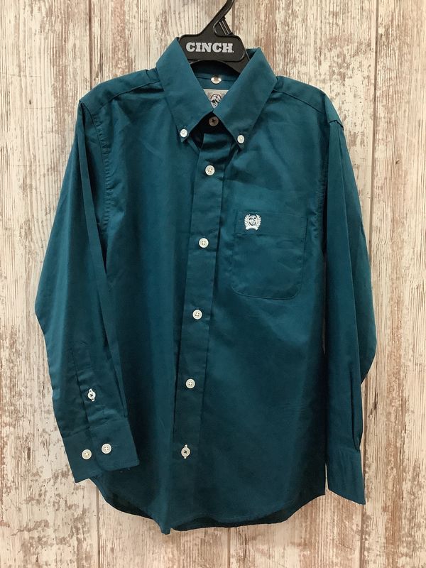 Cinch Boy&#39;s Solid LS Button Down Dark Teal
