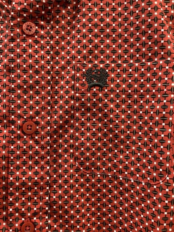 Cinch Boy's Red Patten LS Button Down