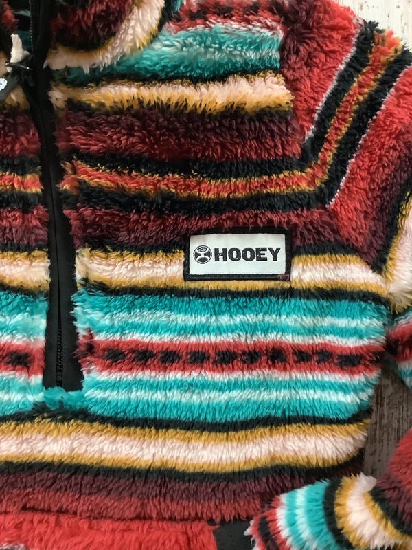 Hooey Girl's Fleece Pullover Red Serape