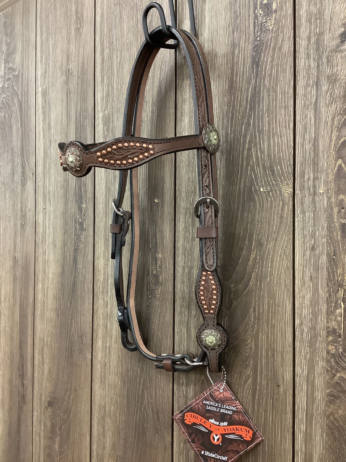 JBW Circle Y Headstall Copper Spots