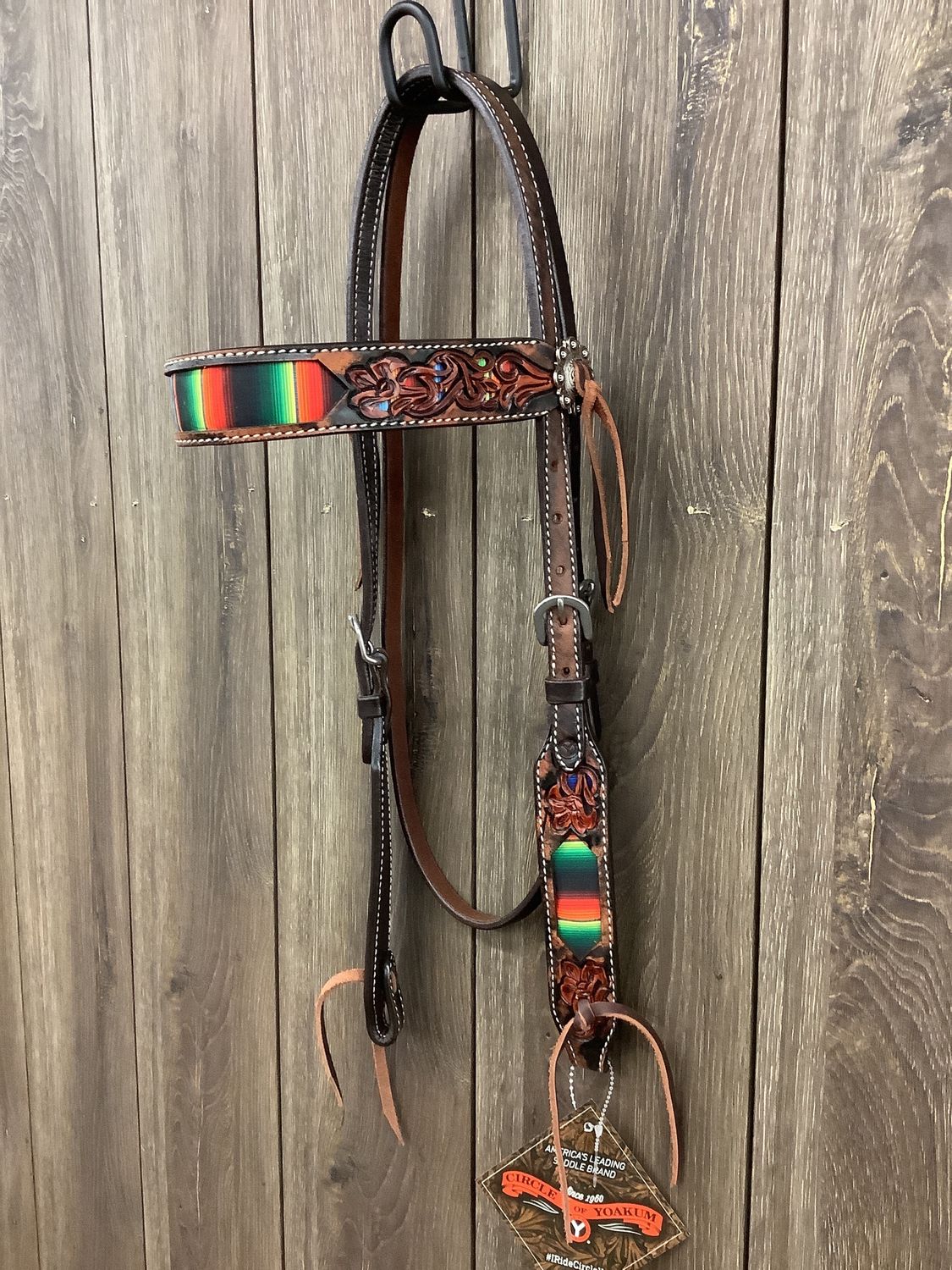 JBW Circle Y Headstall Serape Inlay