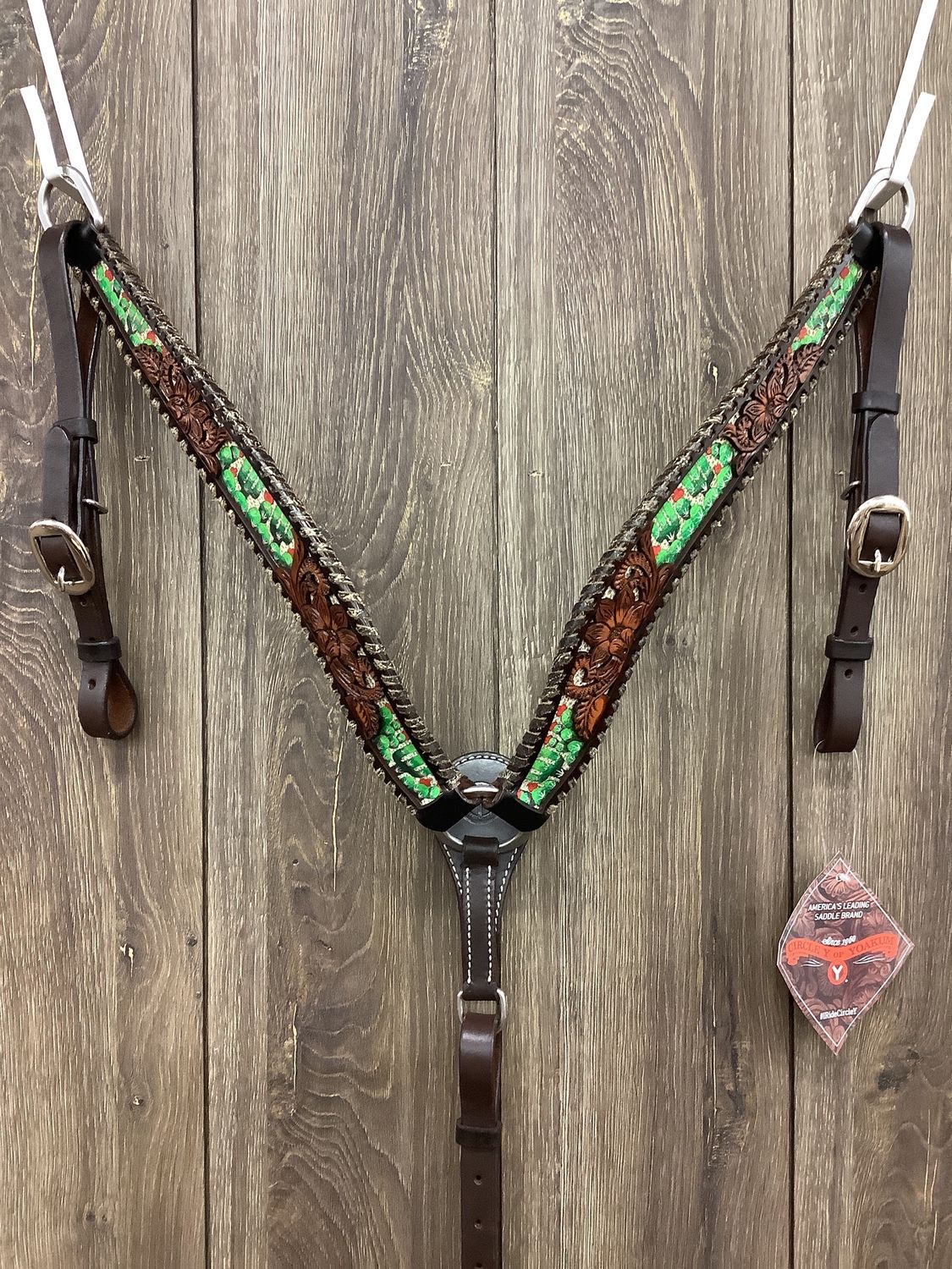 JBW Circle Y Breast Collar Cactus Country