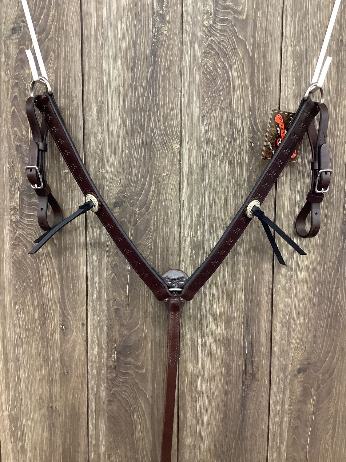 JBW Circle Y Breast Collar Spider Tool Gunmetal Conchos