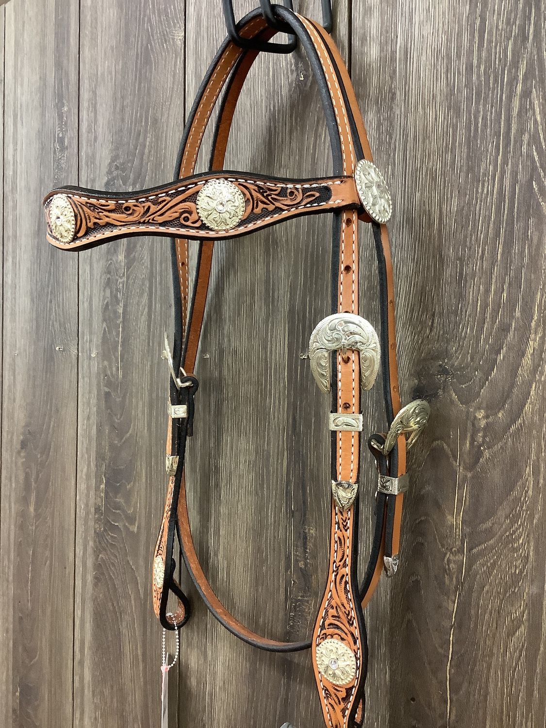 JBW Circle Y Headstall Crystal Flower Conchos
