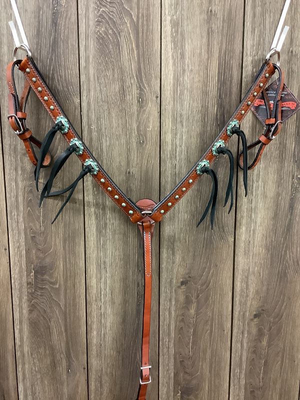 JBW Circle Y Breast Collar Patina Spots