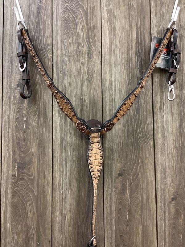 JBW Circle Y Breast Collar Carmel with Copper