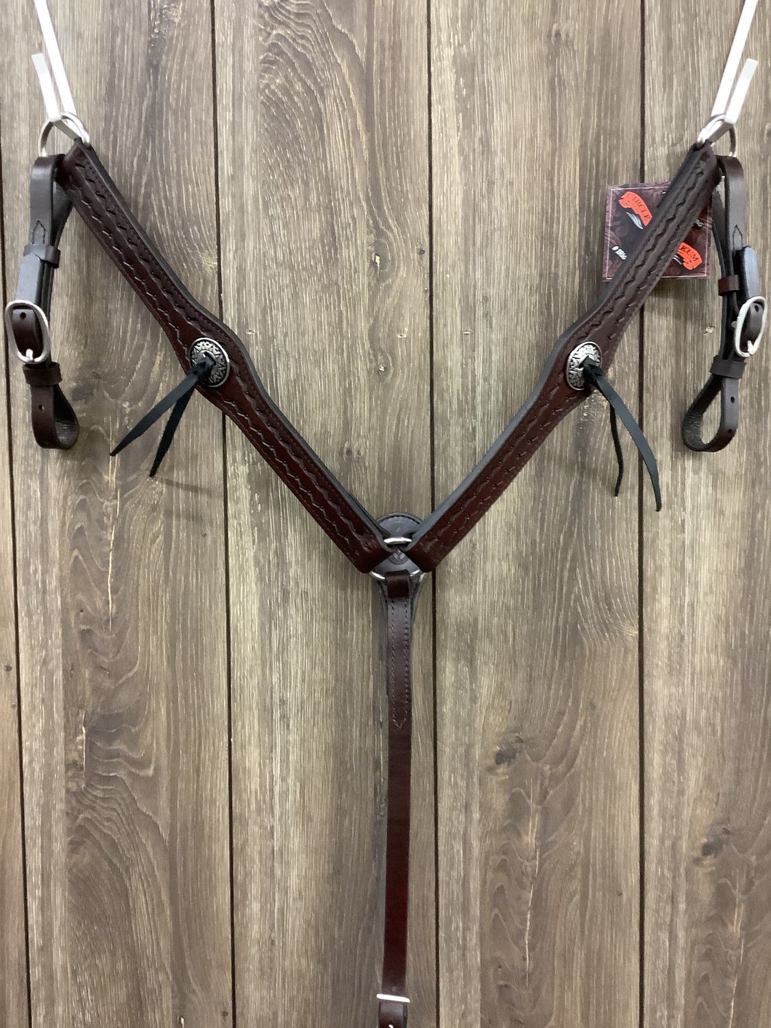 JBW Circle Y Breast Collar Flared Slotted Conchos