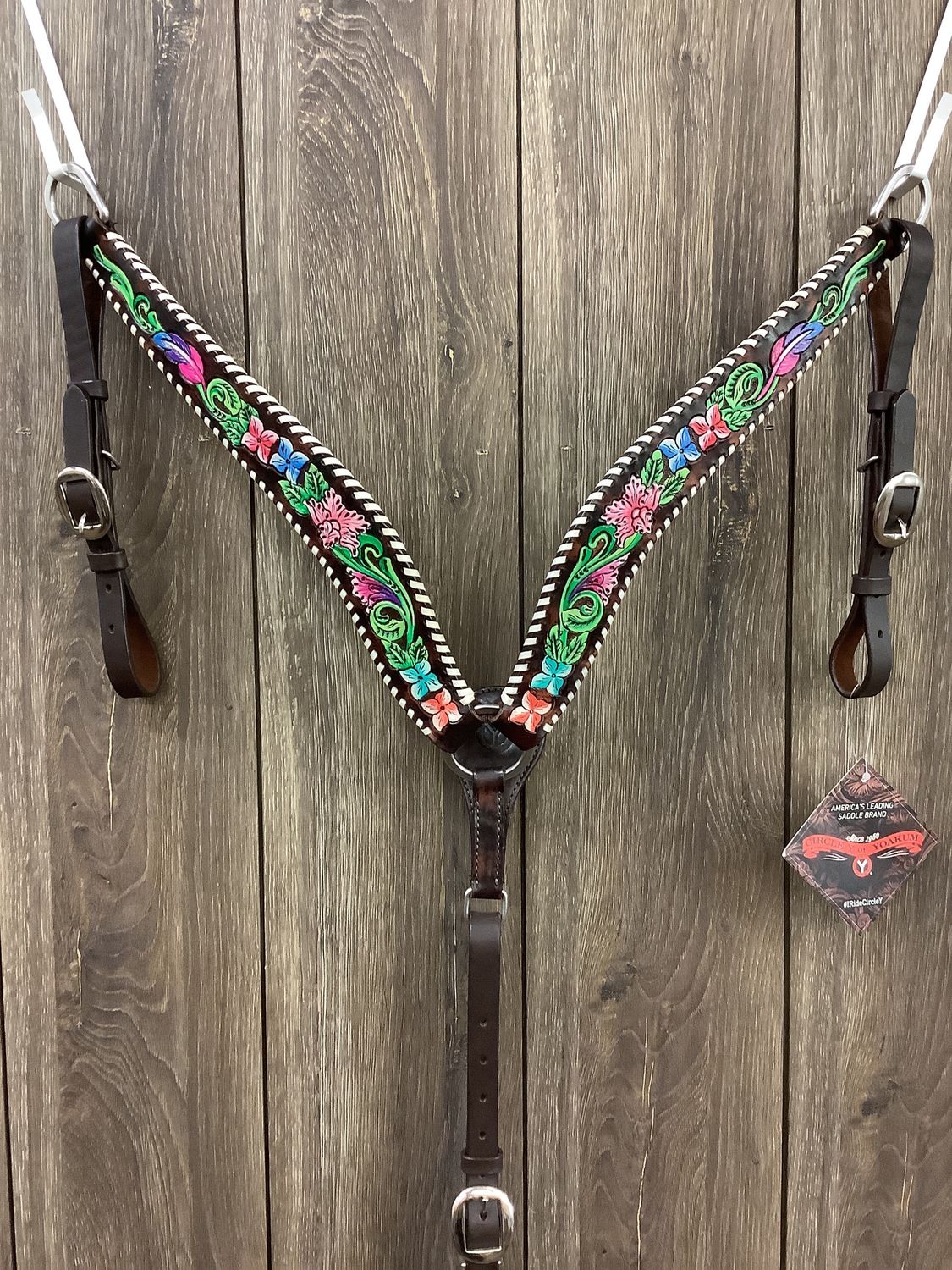 JBW Circle Y Breast Collar Vibrant Garden