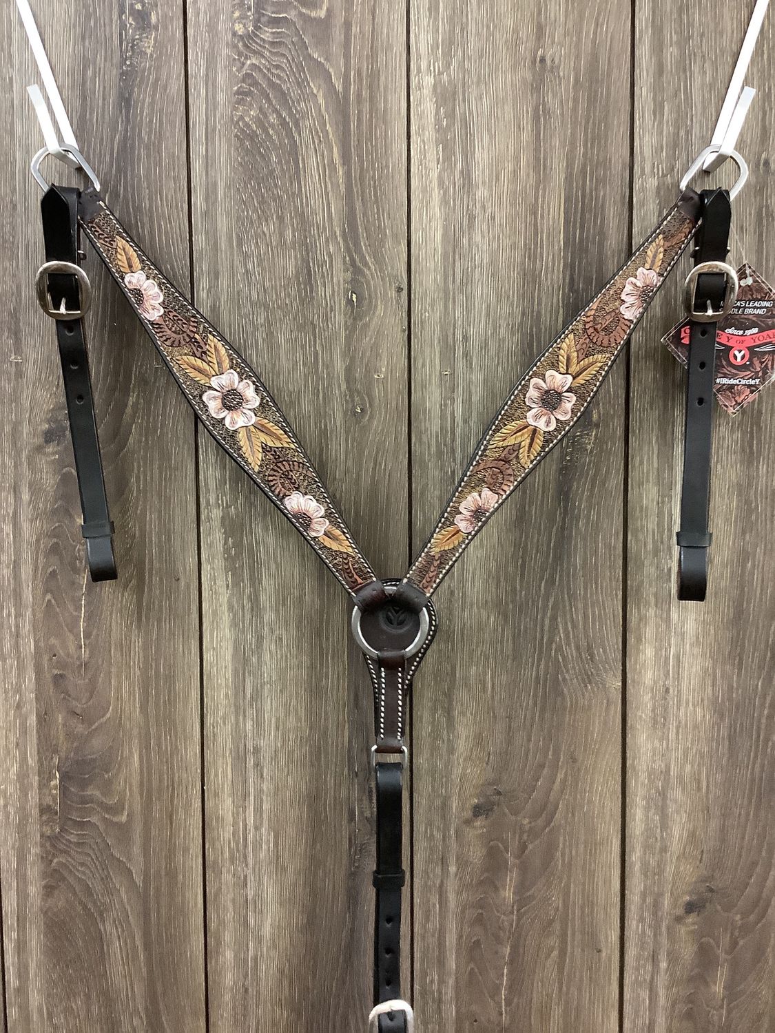 JBW Circle Y Breast Collar Dogwood Flower