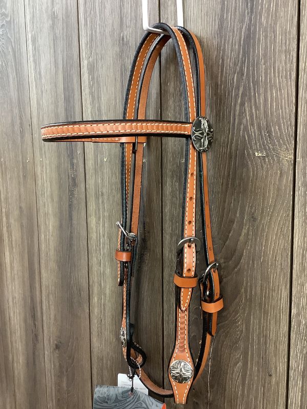 JBW Circle Y Browband Headstall Tulip Concho