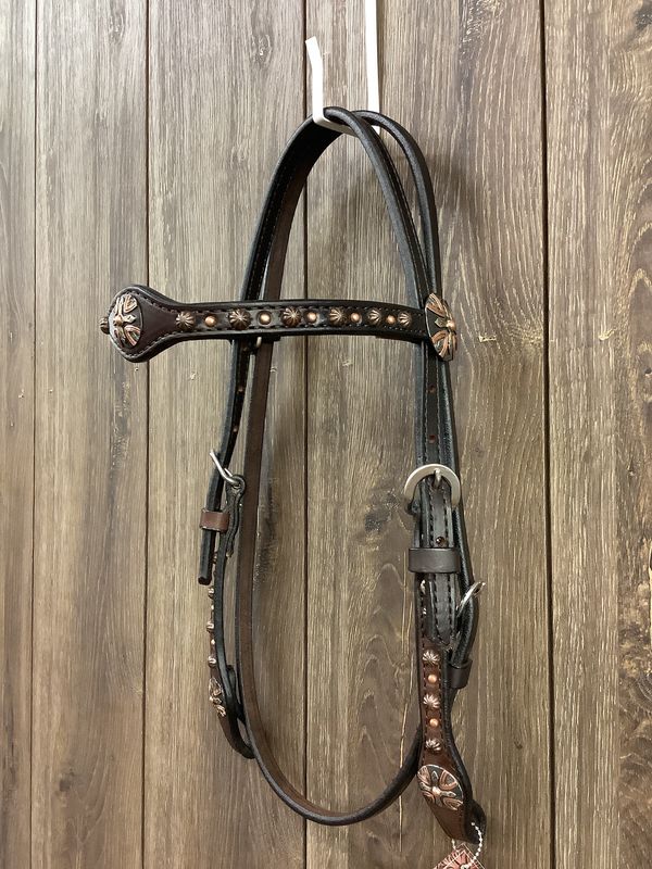 JBW Circle Y Browband Headstall Copper Cross