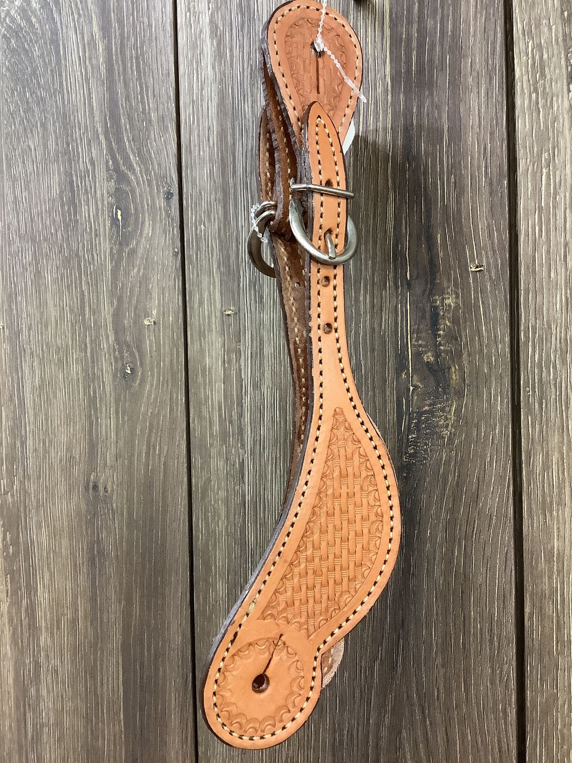 JBW Leather Spur Strap Basket Tooling