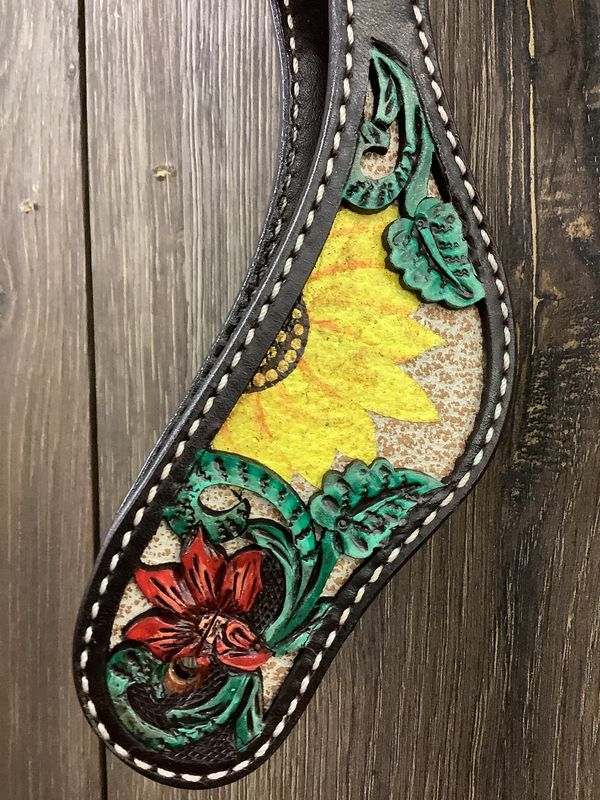 JBW Circle Y Spur Strap Rising Sunflower