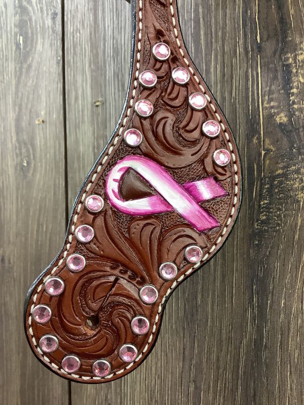 JBW Bar H Spur Straps Pink Ribbon